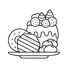 dessert icon, dessert vector illustration-simple illustration of dessert , perfect for dessert logos and icons