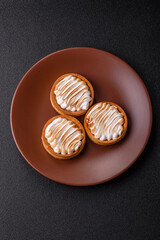 Lemon tart, meringue pie or fruit cream tart