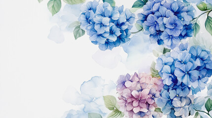 Elegant wedding invitation card background . Minimal hand painted watercolor Hydrangea flowers texture template background. Design for wedding, vip cover, poster, rsvp moderncard.Valentine's Day