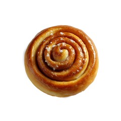 Fototapeta premium A freshly baked cinnamon roll isolated on a clean white background