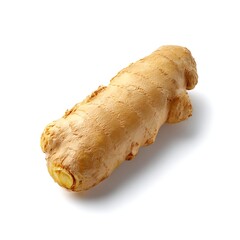 Fototapeta premium A single, fresh ginger root isolated on a clean white background
