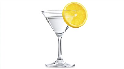 Vesper Martini Cocktail Isolated on White Background. Generative AI