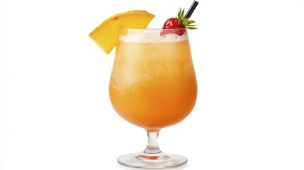 Bahama Mama cocktail isolated on white background. Generative AI