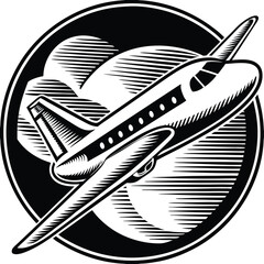 Plane Silhouette Black Vector | Aircraft Travel Design