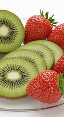 Fresh Kiwi and Strawberries Close-Up