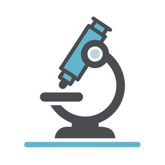 Minimalist Microscope Icon Illustration on Black Background Design