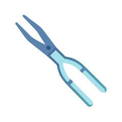 Blue and cyan long nose pliers isolated object