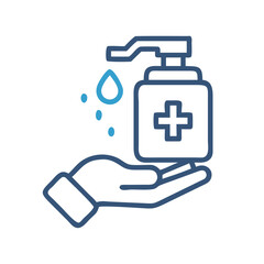 Hand sanitizer icon for virus and bacteria protection