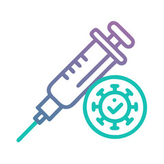 COVID-19 Vaccination and Prevention Concept with Syringe and Virus