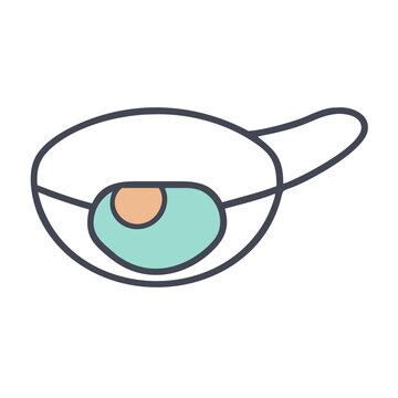 recommend clip art: Cute Frying Pan Character with Eye Mask Illustration