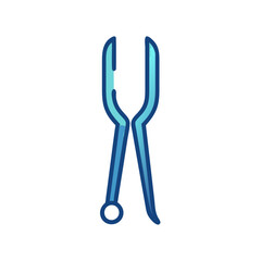 Blue Illustration of Hair Styling Crimping Iron Device