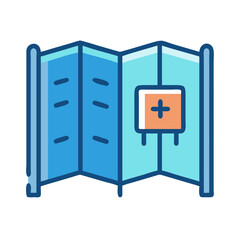 Medical Privacy Screen with first aid plus symbol