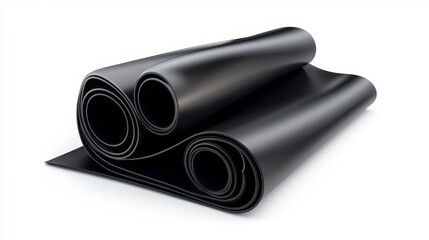 EPDM roofing material rolls isolated on white background. Generative AI