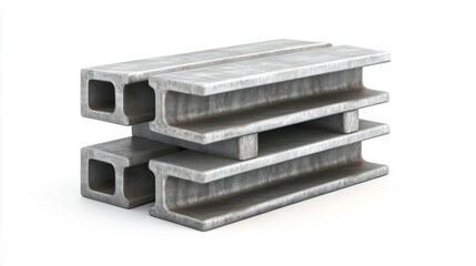 I-beams isolated on white background. Generative AI