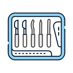 Manicure kit with a set of five cuticle nippers