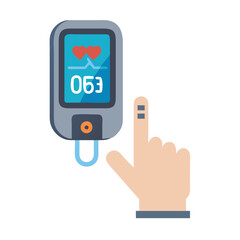 Pulse Oximeter with Finger Illustrative Measurement Device