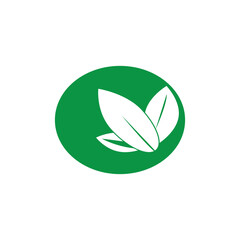 green leaf garden nature icon vector illustration template design