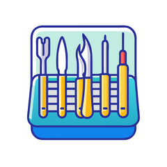 Dental tools set illustration on black background