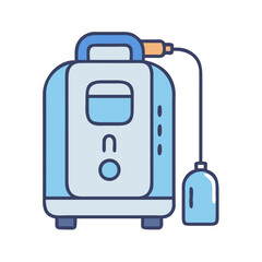 Portable Oxygen Concentrator machine medical blue vector design