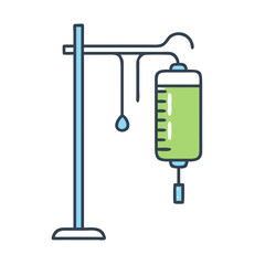 IV Drip Illustration: Medical Infusion Treatment Therapy Concept