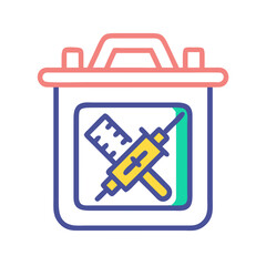 Biohazard Sharp Container with Needles, Medical Waste Concept