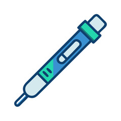 Insulin pen vector icon on black background