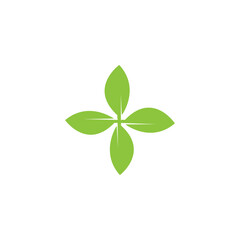 green leaf garden nature icon vector illustration template design