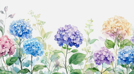 Elegant wedding invitation card background . Minimal hand painted watercolor Hydrangea flowers texture template background. Design for wedding, vip cover, poster, rsvp moderncard.Valentine's Day