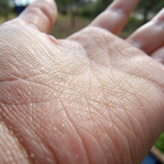 Fototapeta premium old man's palm isolated. wrinkled palm. old man's hand. human hand