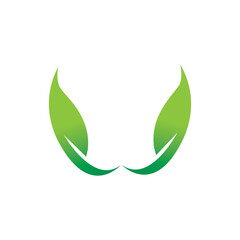 green leaf garden nature icon vector illustration template design