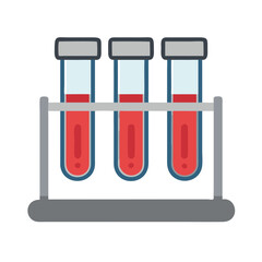 Three test tubes with blood in a stand