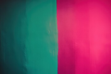 Vibrant teal and fuchsia painted wall section.