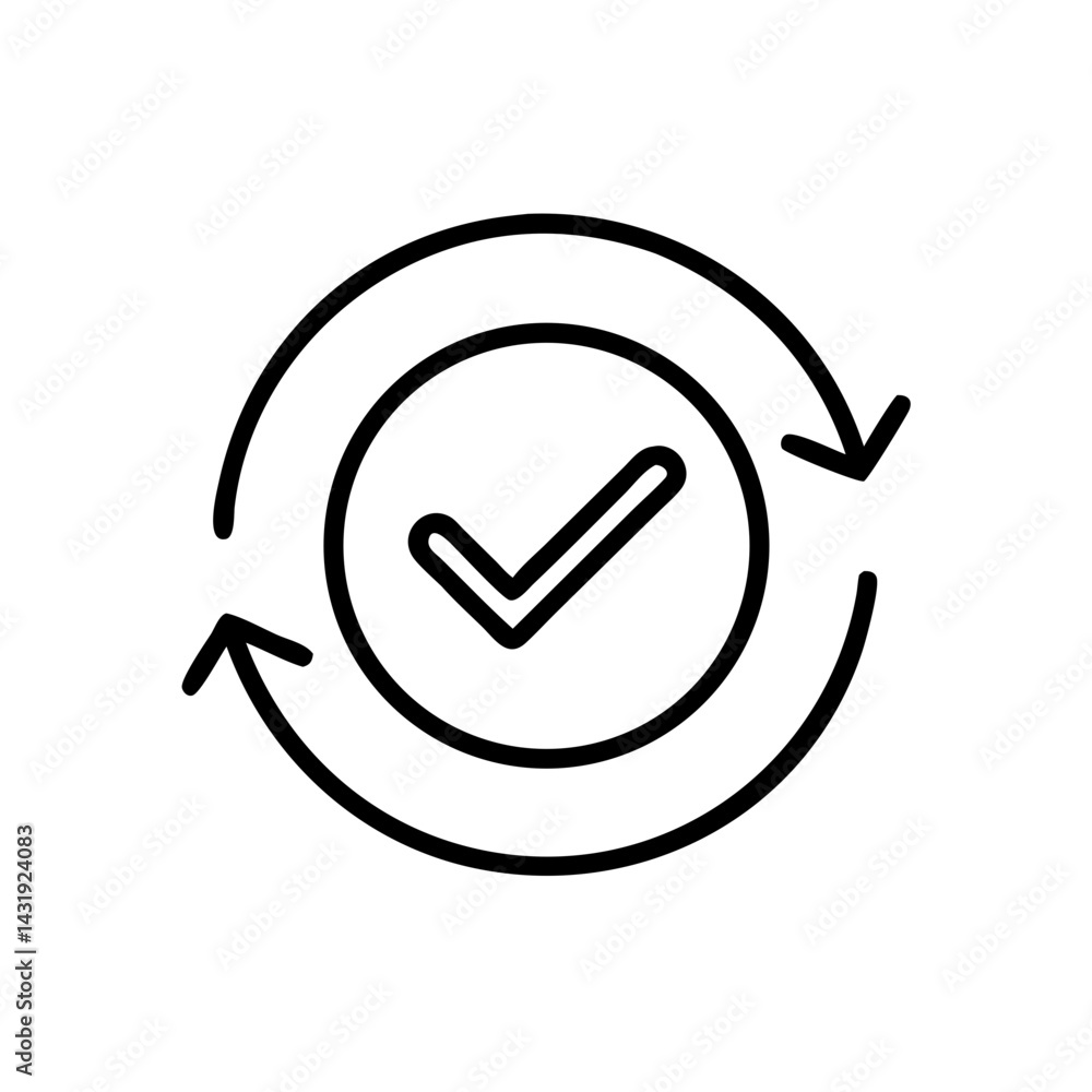 Poster a continuous cycle of confirmed tasks, ensuring ongoing success and efficiency with a bold checkmark