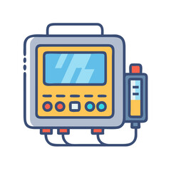 Medical diagnostic device icon with screen and buttons