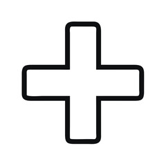 Fototapeta premium Simple Plus Sign Icon with Black Background