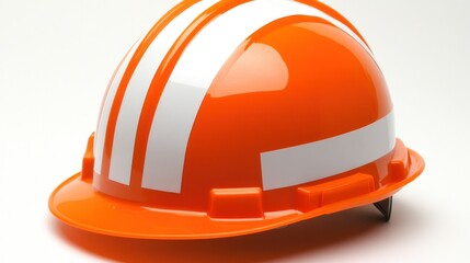 Orange hardhat safety studio shot