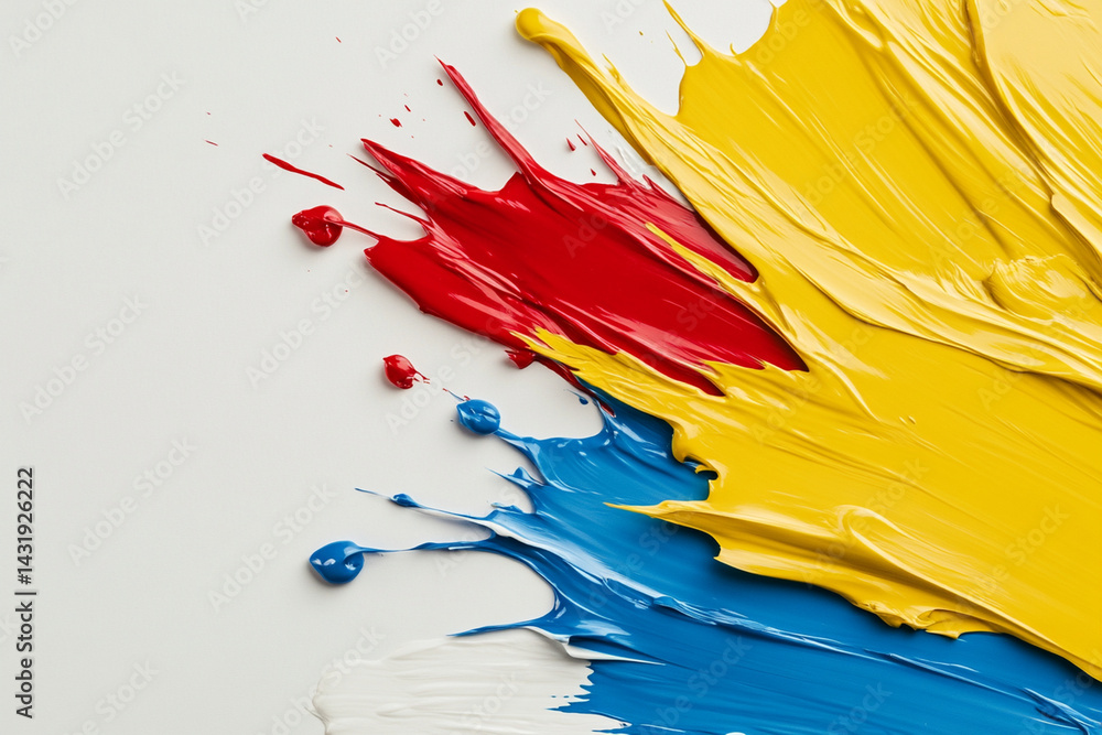 Poster creative abstract composition showcasing chaos with vibrant colors and dynamic shapes in a unique vi