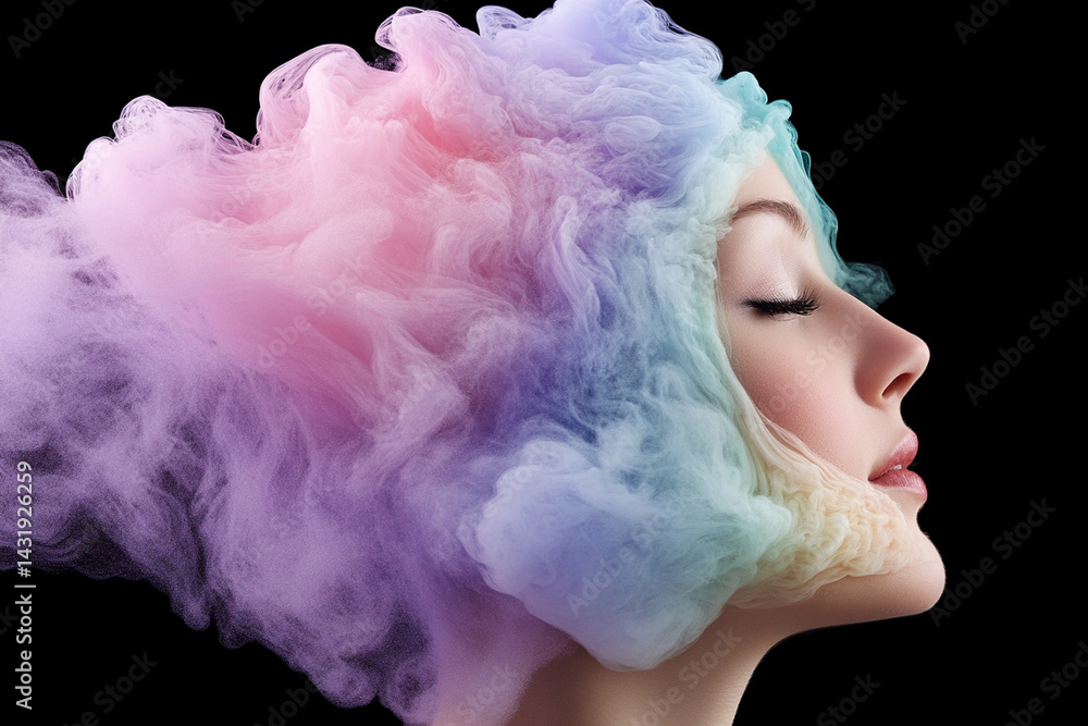 Poster creative abstract representation of chaos in vibrant colors and dynamic shapes expressing movement a
