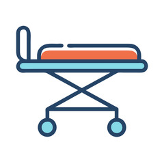 Hospital Stretcher Icon: Medical Care and Emergency Symbol