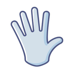 Obraz premium Illustrated pale hand with dark blue outline gesture