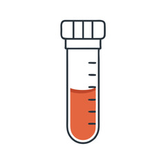 Science Test Tube Icon with Orange Liquid Inside