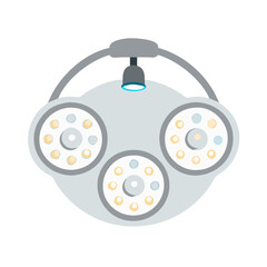 Operating room surgical lighting icon with black background