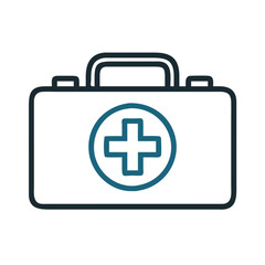First aid kit icon on black background vector