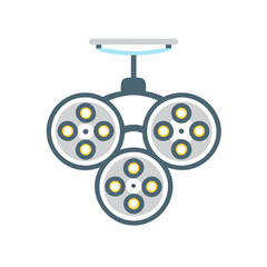 Illustration of surgical light, hospital equipment vector graphic