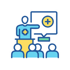 Medical presentation, doctor lecture, hospital training, health conference