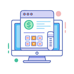 Online financial management tool on desktop computer screen