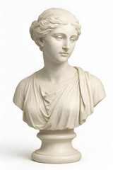classical marble bust of a young woman