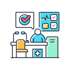 Medical Checkup, Doctor's Office: Health Examination Vector Illustration