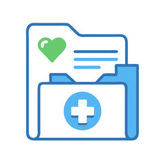 Fototapeta premium Medical Records Folder Illustration with Heart and Plus Sign