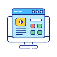 Online medical consultation, telemedicine, health checkup on computer